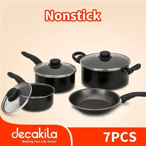 Batterie De Cuisine Antiadhésive Decakila KMEP004B 7PCS