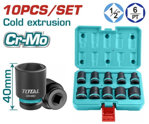 10 Pcs 1/2"DR. Impact socket set