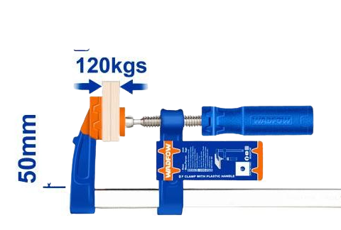 Serre-joint en F 50x200mm Poignée Plastique - WCP2152