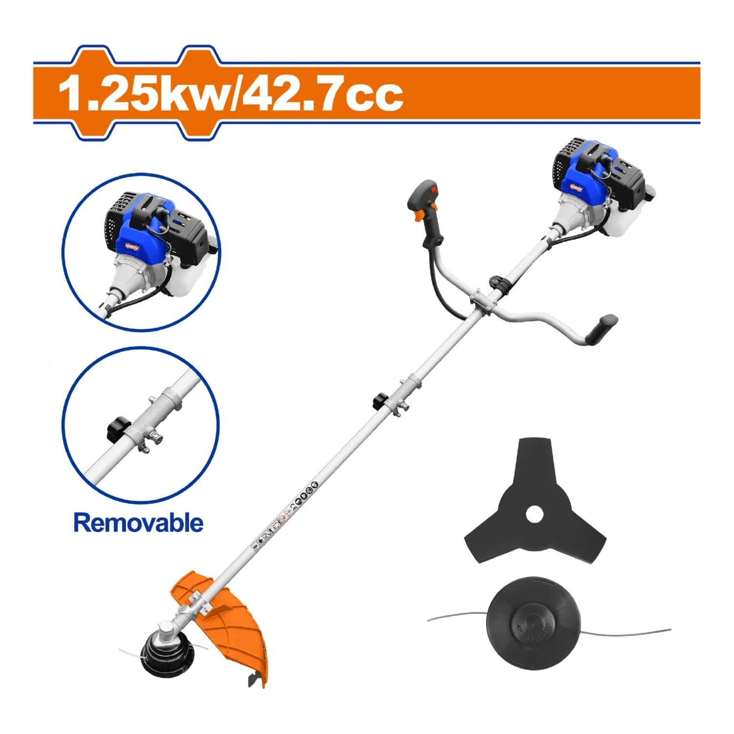 Gasoline grass trimmer and brush cutter