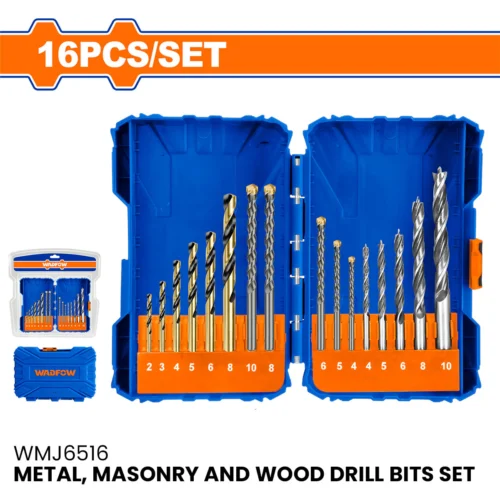 16 Pcs metal masonry and wood drill bits set