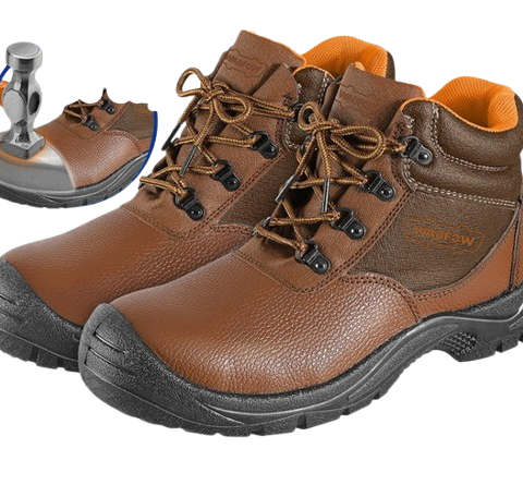 Chaussures de Sécurité en Cuir Wadfow SB – Protection Embout Acier & Semelle Antidérapante)