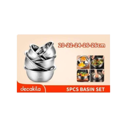 Set de 5 Bassines en Acier Inoxydable Decakila