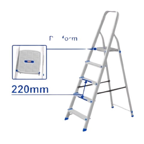 Escabeau 5 Marches - Hauteur Plateforme 1m (Max 120 kg) - WADFOW