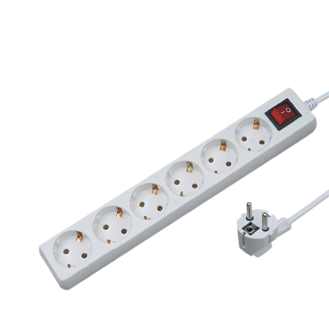 Multiprise 6 Prises avec Câble 1.5mm² (16A) - WADFOW