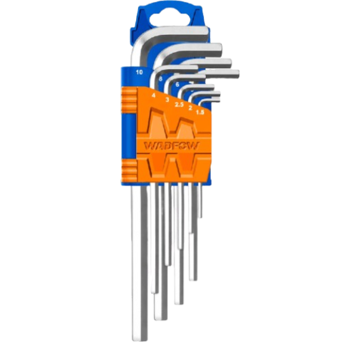 Jeu de 9 Clés Hexagonales Longues en Chrome (1.5 à 10mm) - WADFOW