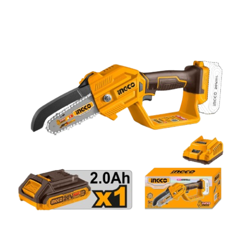 Mini-Tronçonneuse d'Élagage Sans Fil 20V - Guide 5" (13 cm) | Kit Complet  CGSLI20582 (1 Batterie 2.0Ah + Chargeur + Accessoires)