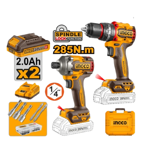 Kit Combo 2 Outils Sans Fil Brushless 20V — INGCO CKLI20277