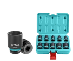 Coffret de 10 douilles à choc 1/2" en acier CrMo