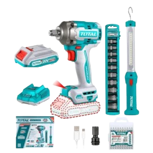 Combo Kit Sans Fil 20V : Clé à Choc & Lampe de Travail