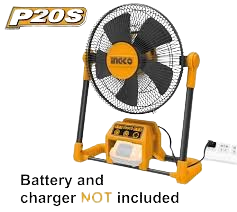 Ventilateur de Chantier Sans Fil 7" CFALI2001 – Alimentation Hybride AC/DC 20V, Inclinaison Ajustable et 2 Vitesses