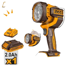 Projecteur de Chantier Sans Fil LED 20V (Puissance 2000 Lumens) | Kit Complet  CWLI20881 (1 Batterie 2.0Ah + 1 Chargeur)