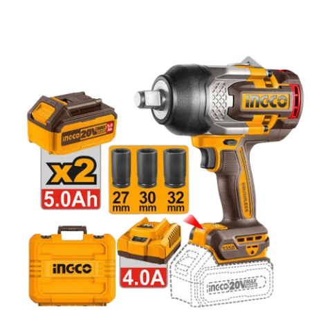 Boulonneuse à Choc Industrielle Sans Fil Brushless 20V 1350Nm — INGCO CIWLI20135