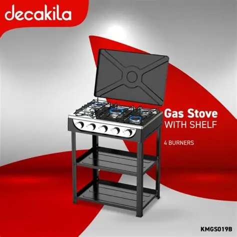 Cuisinière à gaz 5feux avec étagère