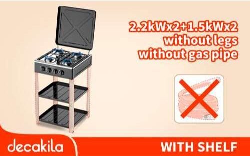 Cuisinière à gaz 4feux avec étagère KMGS018B