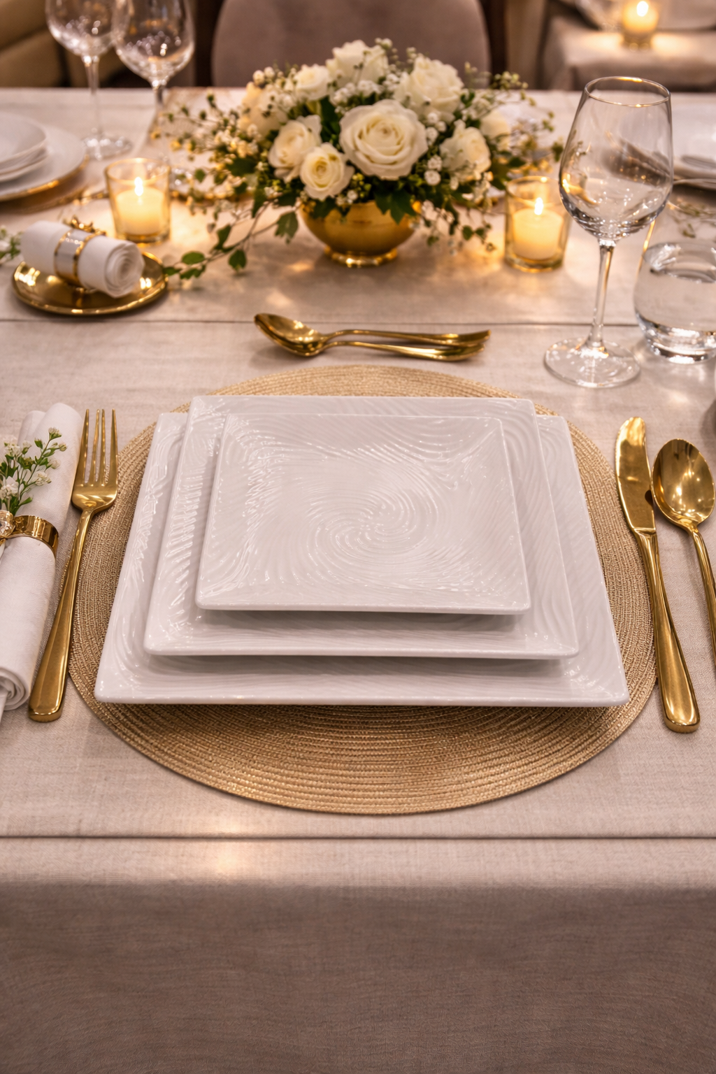 Ensemble de 3 assiettes Incassable à Carré