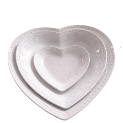 Vaisselle de table décorative forme coeur
