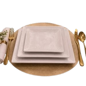Ensemble de 3 assiettes Incassable à Carré