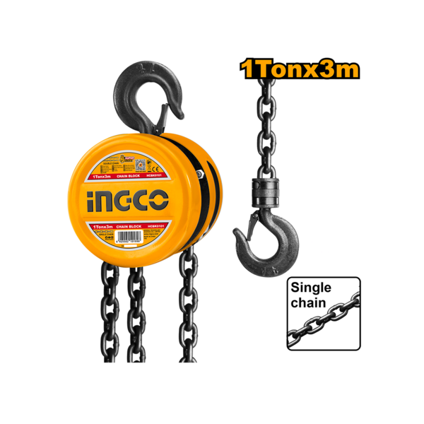 Palan a chaine 1X3 t/m INGCO