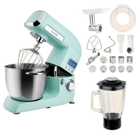 Robot Pâtissier Decakila 1200W 5.5L - Bleu Ciel