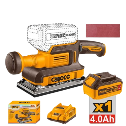 Ponceuse de Finition Sans Fil Ingco 20V Brushless