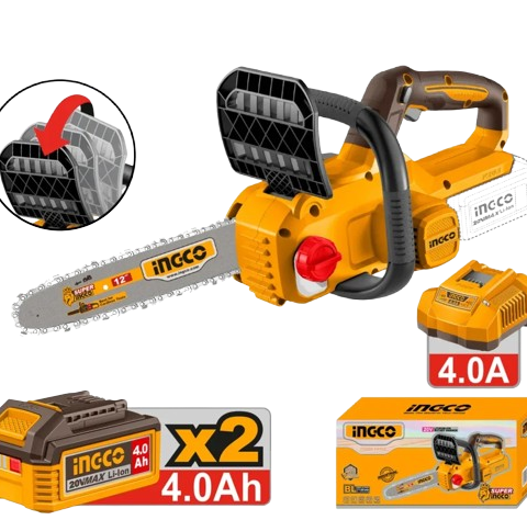 Tronçonneuse Sans Fil 20V | 30 cm, 2x Batteries 4.0Ah