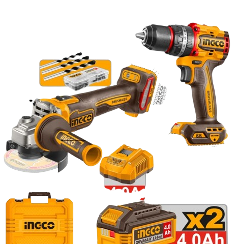 Pack INGCO 20V | Meuleuse & Perceuse Brushless