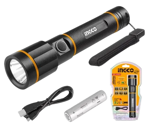 Lampe Torche LED Rechargeable Ingco 450 Lm Étanche