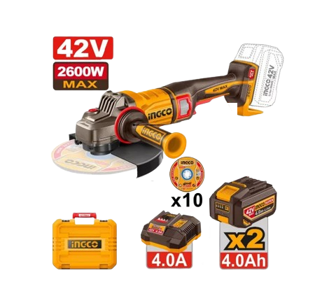 Meuleuse Sans Fil INGCO 230mm 42V Brushless (2x 4.0Ah)