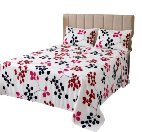Ensemble Drap plat et 2 taies d’oreiller assorties.
