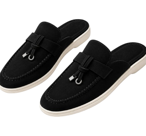Moccasin Loro Piana Suede – Pompom Métallisés & Semelle Confort 