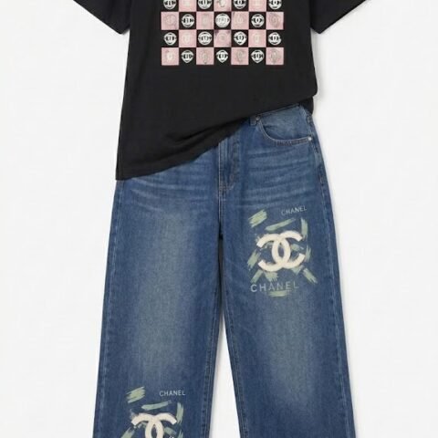 Ensemble T-shirt et Jean Large - Style Trendy et Urbain
