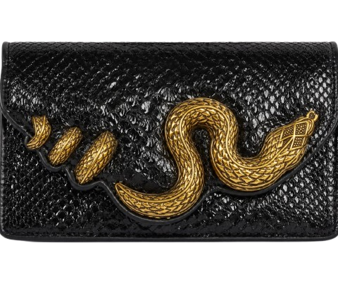 Sac Pochette Roberto Cavalli Python  Serpent Sculpté Doré