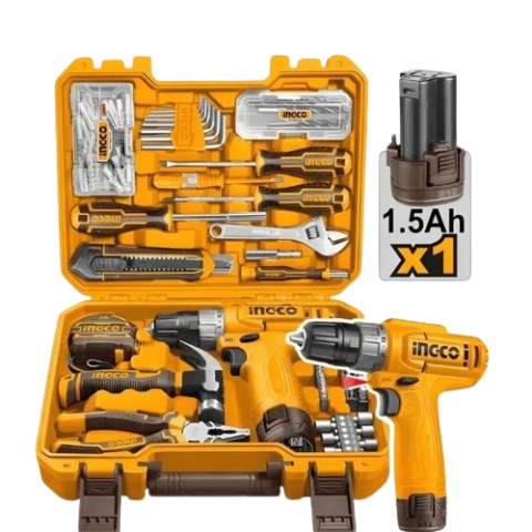 Coffret d'Outils 148 Pièces avec Visseuse Sans Fil 12V – INGCO HKTHP41482