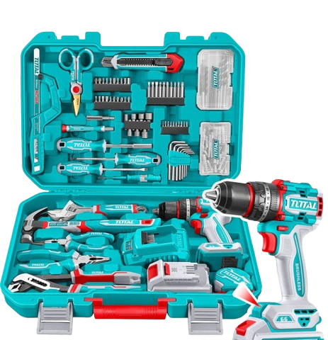 Coffret d'outillage sans fil 20V avec Perceuse-Visseuse Brushless - 166 Pièces