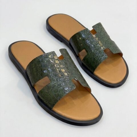 Mule Luxe en Cuir Effet Croco
