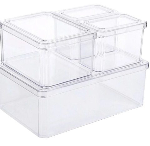 Set de 4 boîtes de conservation pour réfrigérateur