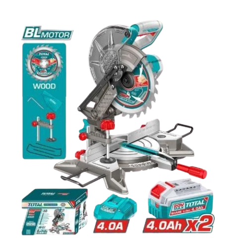 Scie à Onglets Sans Fil 20V 210mm - TOTAL TMSLI20212 Professionnelle