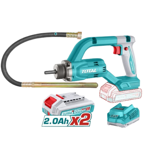 Vibrateur à Béton Sans Fil 20V + 2 Batteries 2Ah - TOTAL TCVLI2025021