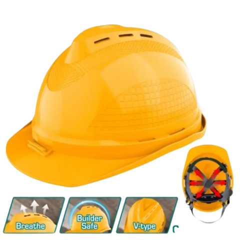 Casque de chantier et de protection jaune TOTAL (TSP8601)