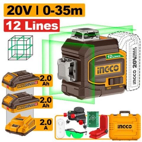 Niveau Laser Vert 3D Ingco 20V